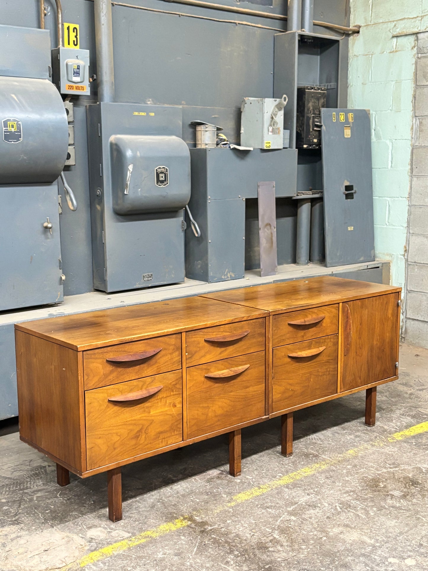 Vintage Walnut Cabinets by B.L. Marble