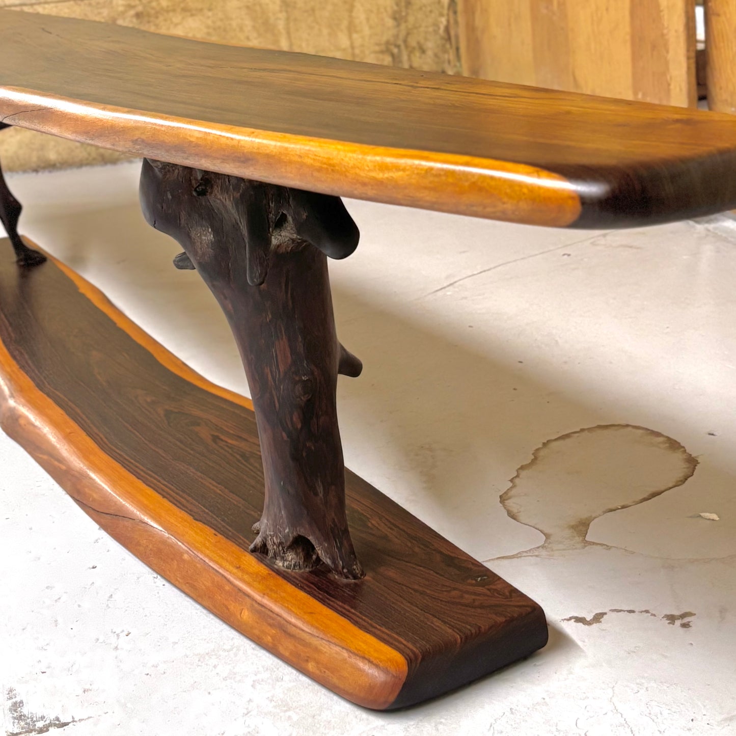 Vintage Studio Craft Ironwood Live Edge Bench