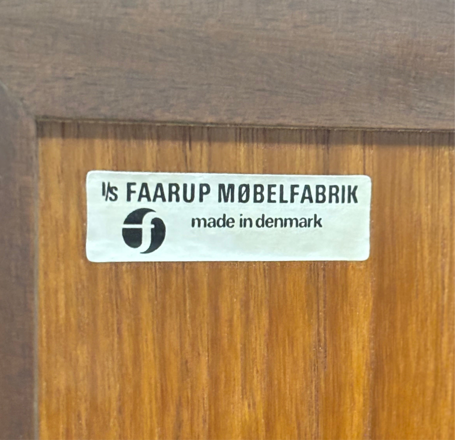 Danish Modern Teak Tambour Credenza by Svend Aage Larsen for Faarup Møbelfabrik