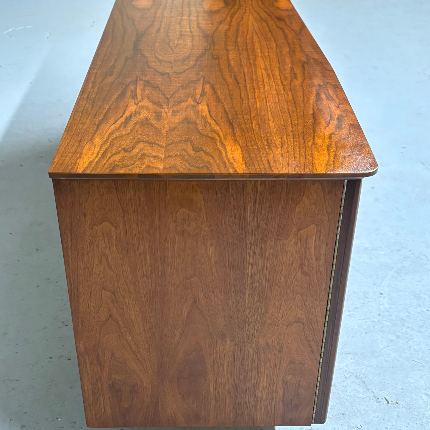 Vintage MCM Walnut & Burl Wood Dresser