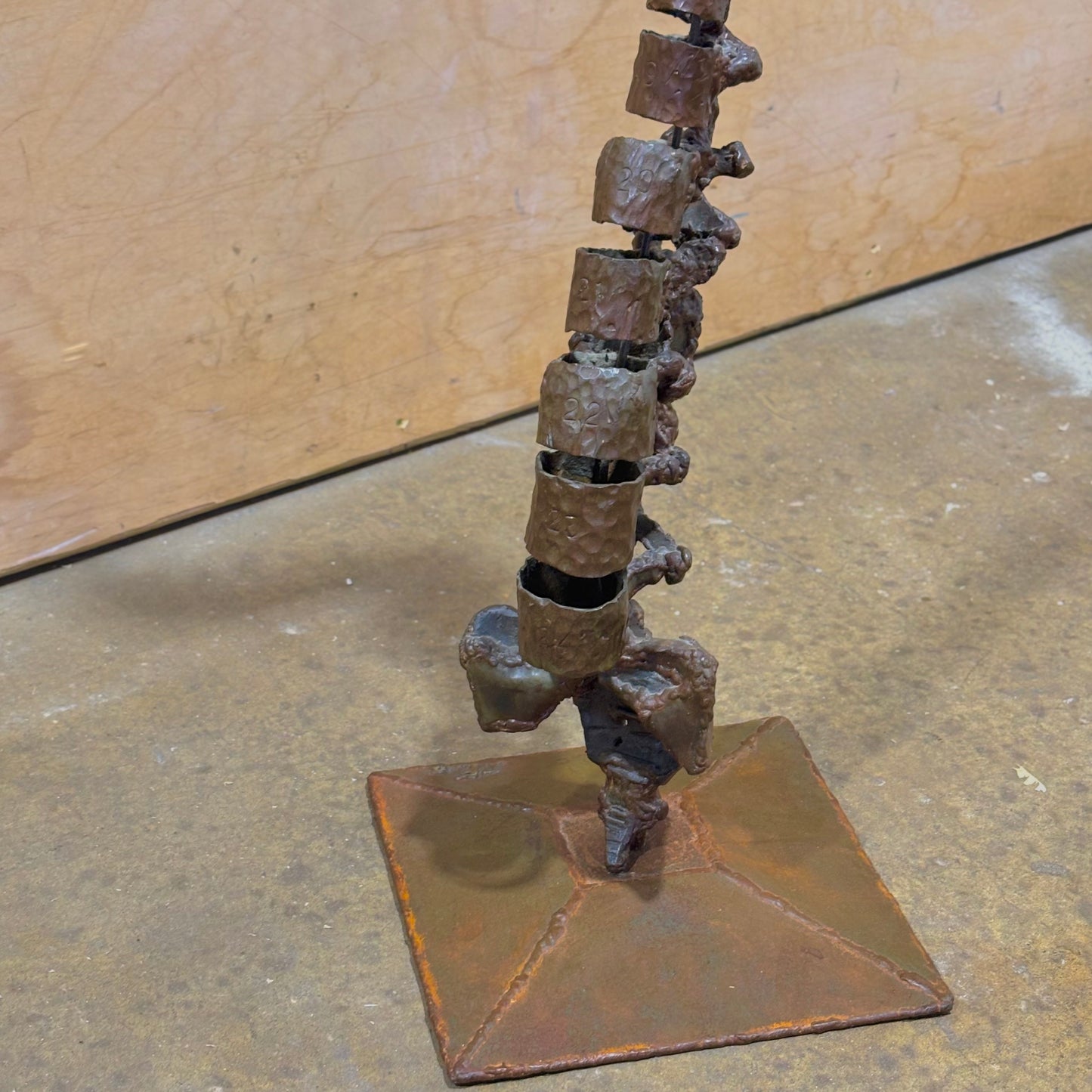 Welded Steel Anatomical Spine Sculpture by Jason Ferguson