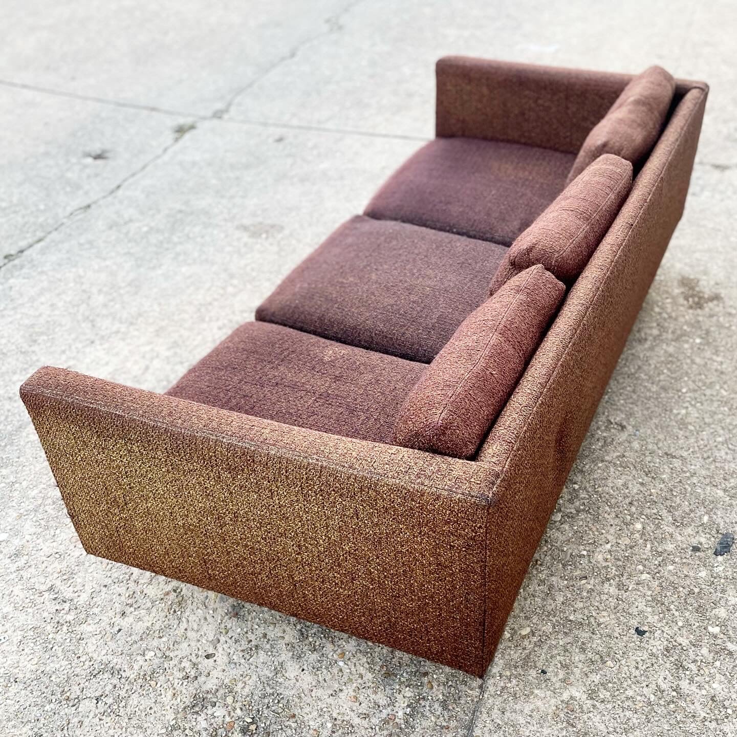 Vintage Upholstered Case Sofa w/Chrome Legs