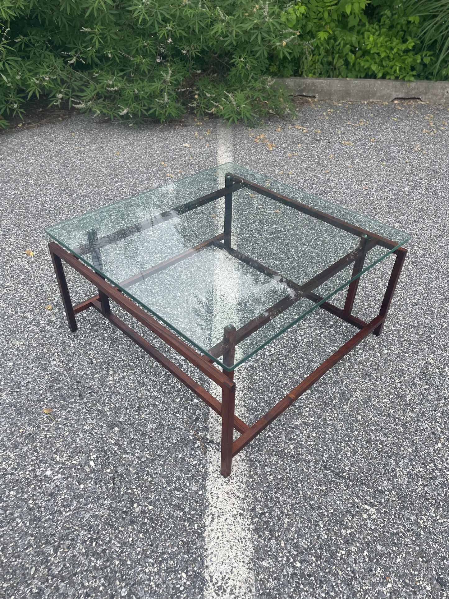 Danish Modern Rosewood & Glass Coffee Table by Henning Nørgaard for Komfort of Denmark, 1960s