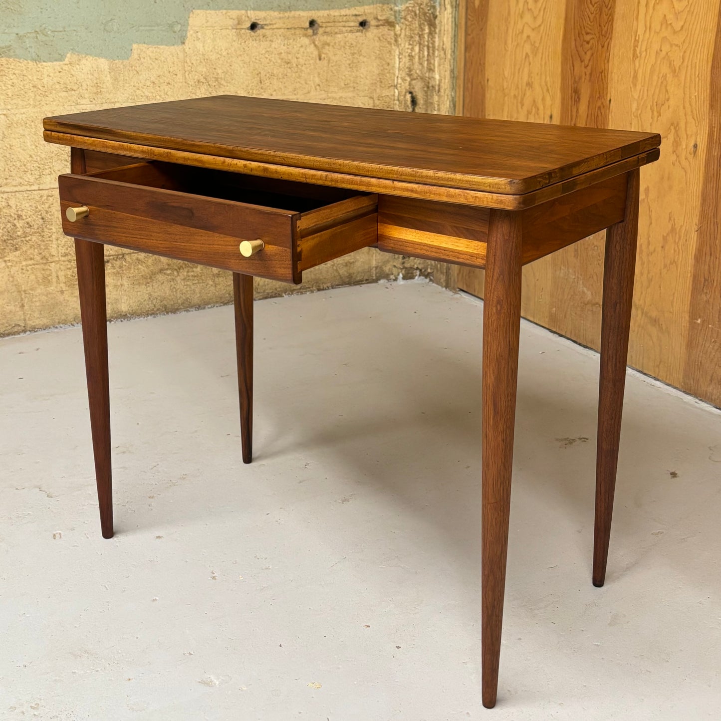 Vintage MCM Walnut Expanding Table by Mersman