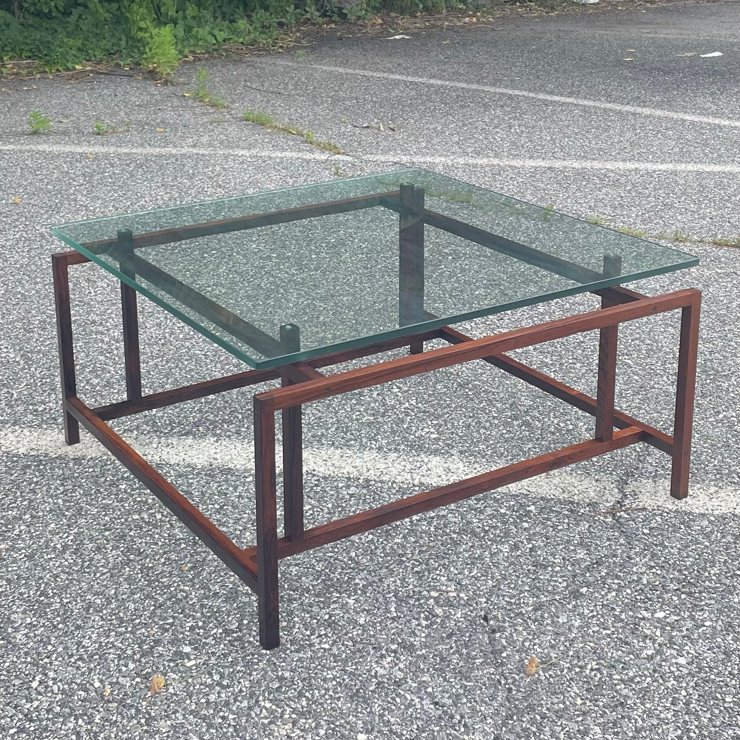 Danish Modern Rosewood & Glass Coffee Table by Henning Nørgaard for Komfort of Denmark, 1960s