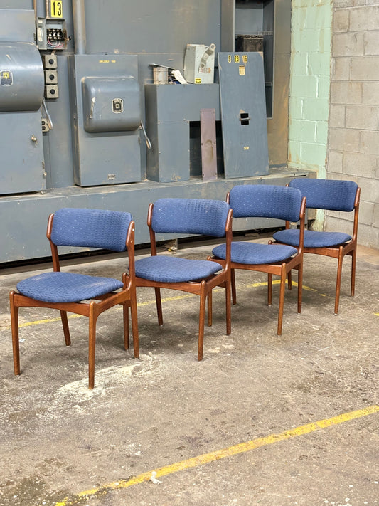 Vintage Danish MCM Model 49 Dining Chairs by Erik Buch for OD Møbler