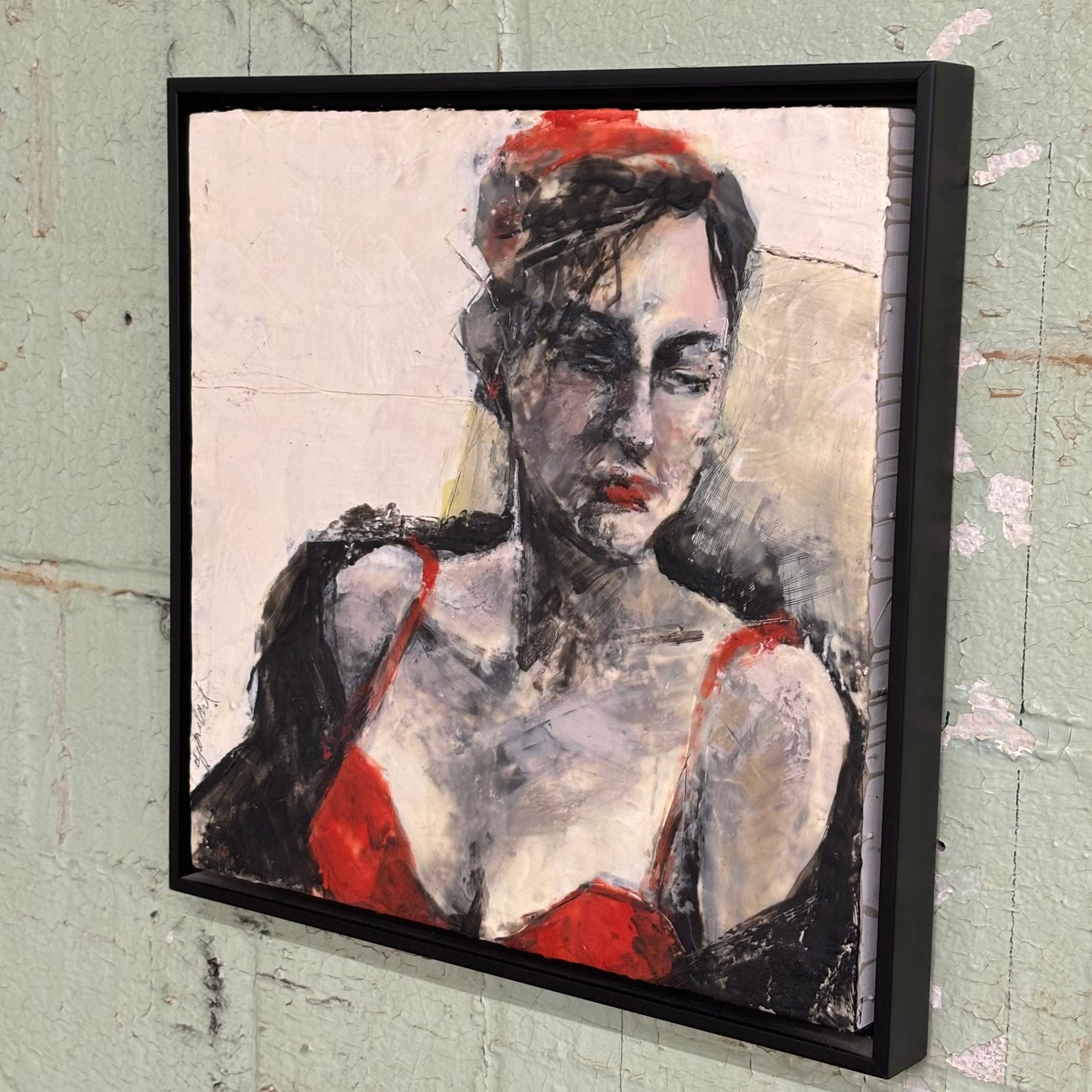 ‘Lady In Red’ Wax Portrait by Sandra Sedmak Engel