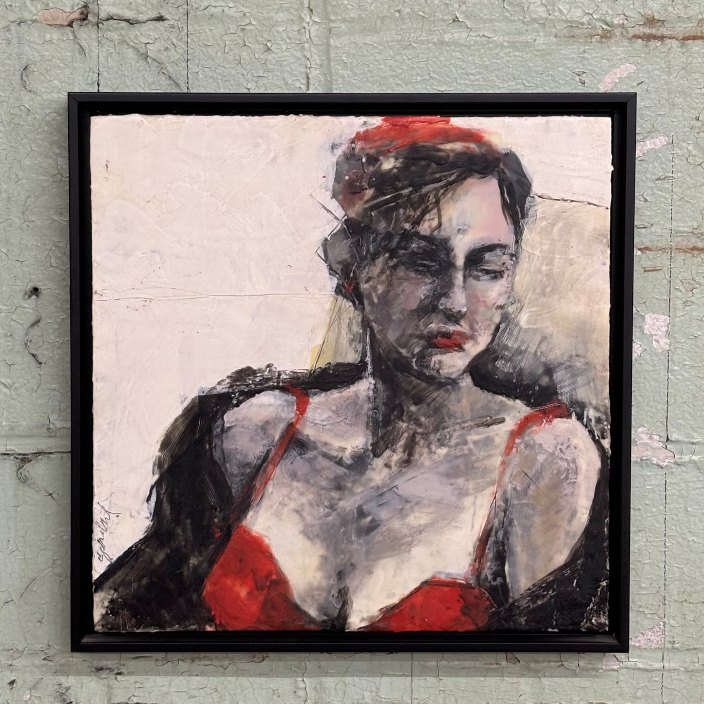 ‘Lady In Red’ Wax Portrait by Sandra Sedmak Engel