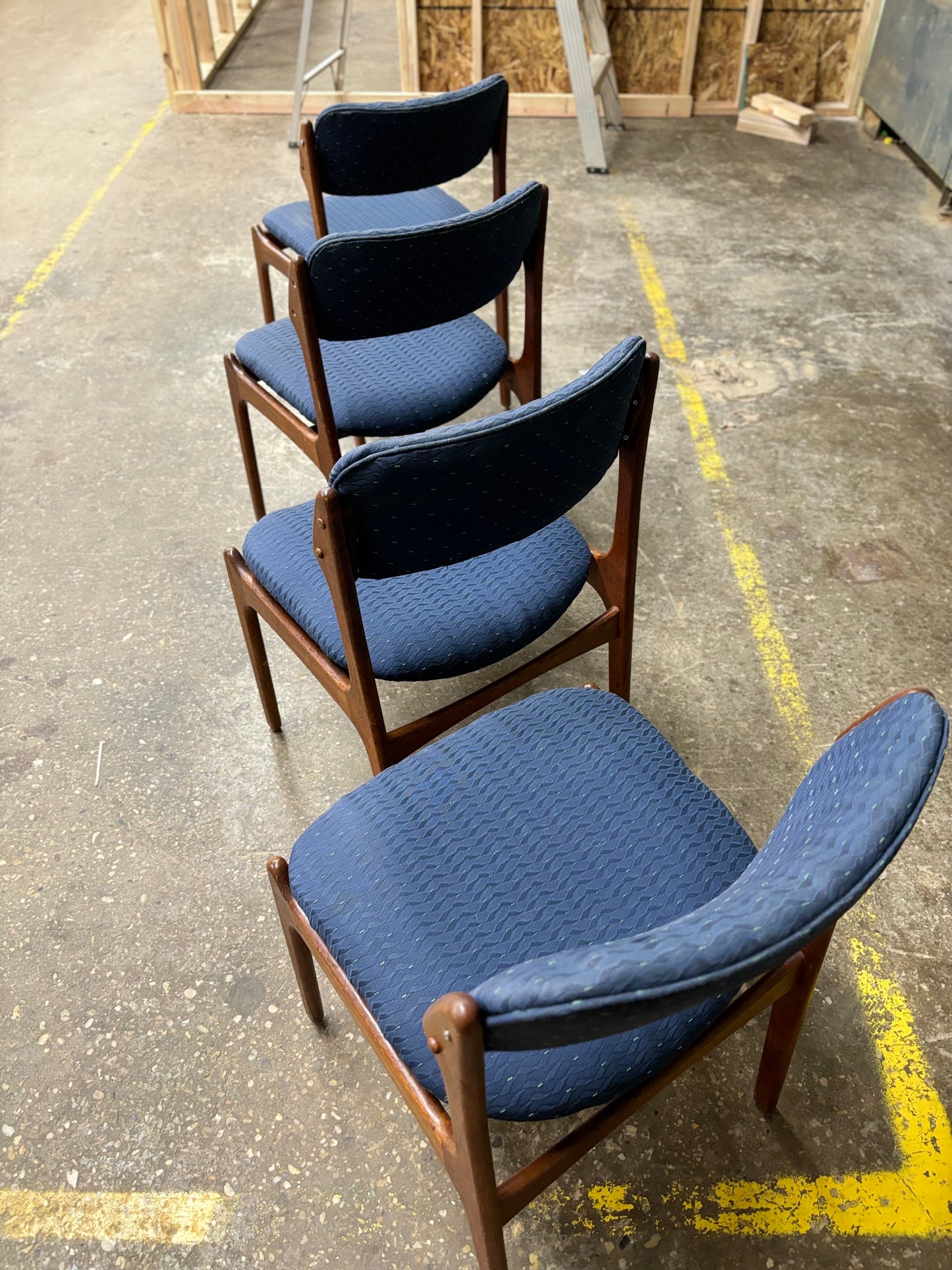 Vintage Danish MCM Model 49 Dining Chairs by Erik Buch for OD Møbler