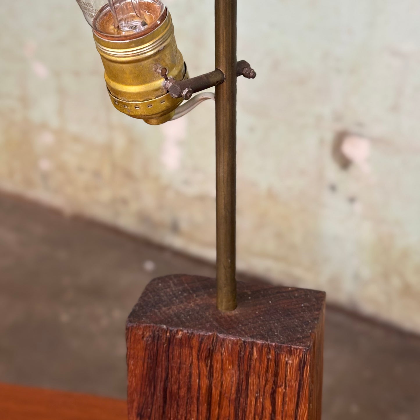 Vintage Rosewood/Brass/Walnut Table Lamp