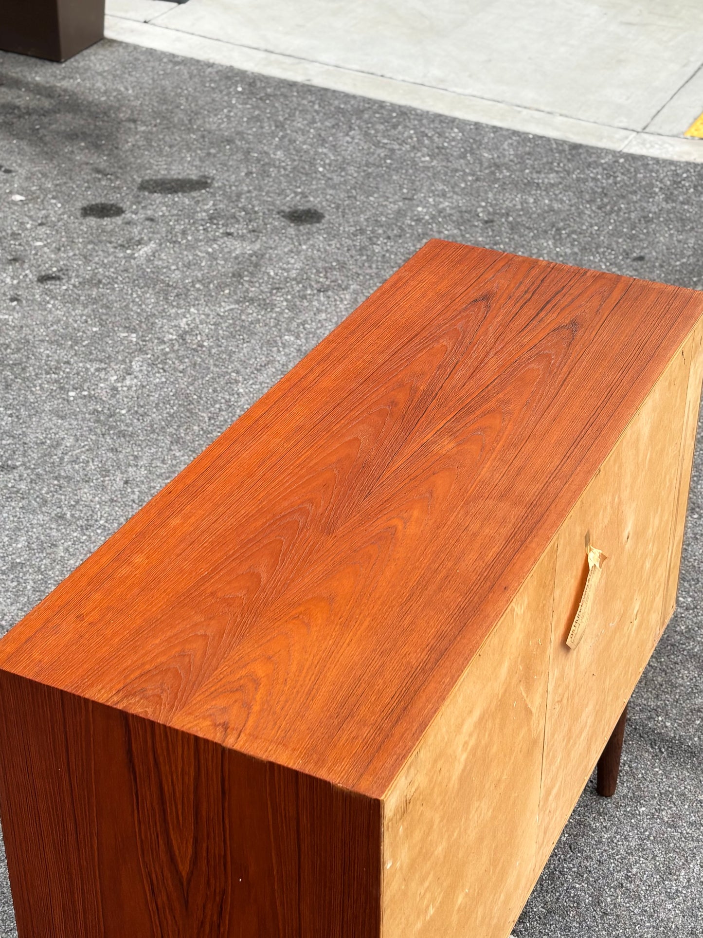 Danish Modern Teak Tambour Cabinet by Carlo Jensen for Hundevad