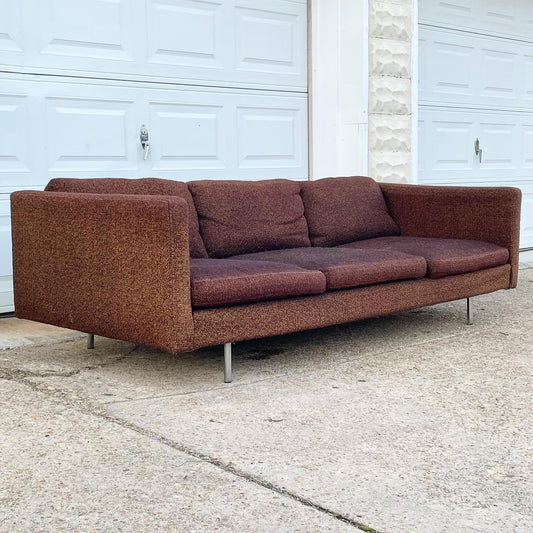 Vintage Upholstered Case Sofa w/Chrome Legs