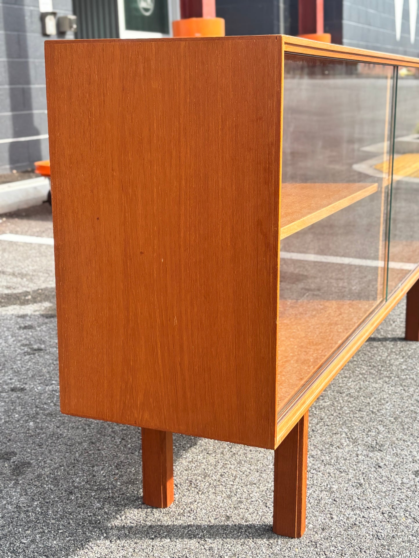 Danish Modern Teak Tambour Credenza by Svend Aage Larsen for Faarup Møbelfabrik