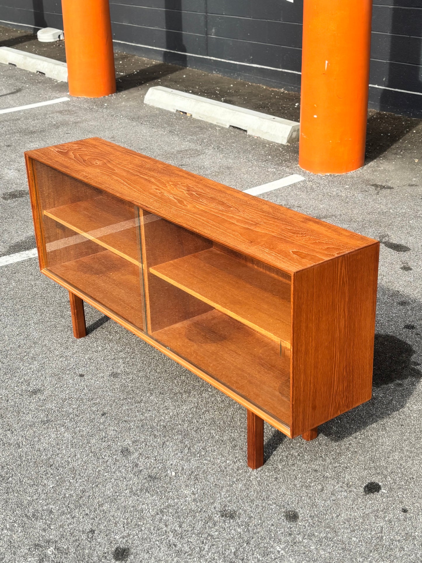 Danish Modern Teak Tambour Credenza by Svend Aage Larsen for Faarup Møbelfabrik