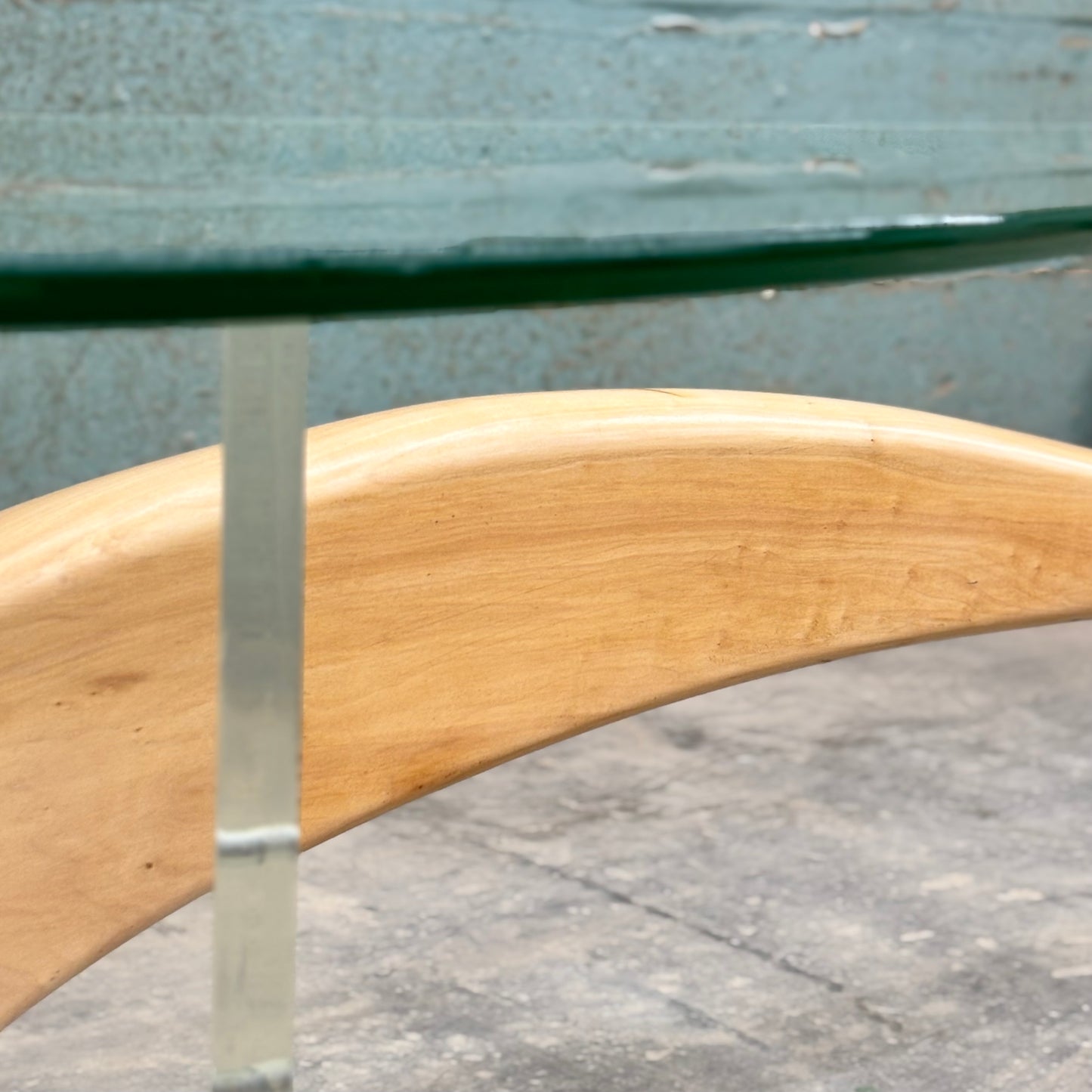 Mid Century Modern Sculpted Wood & Lucite Coffee Table