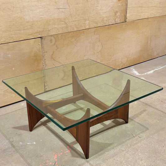 Vintage MCM Walnut & Glass Coffee Table by Adrian Pearsall for Craft Associates