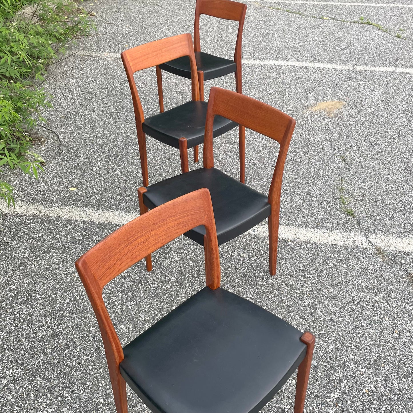 Vintage Scandinavian Sculpted Teak Dining Chairs by Svegards Markaryd