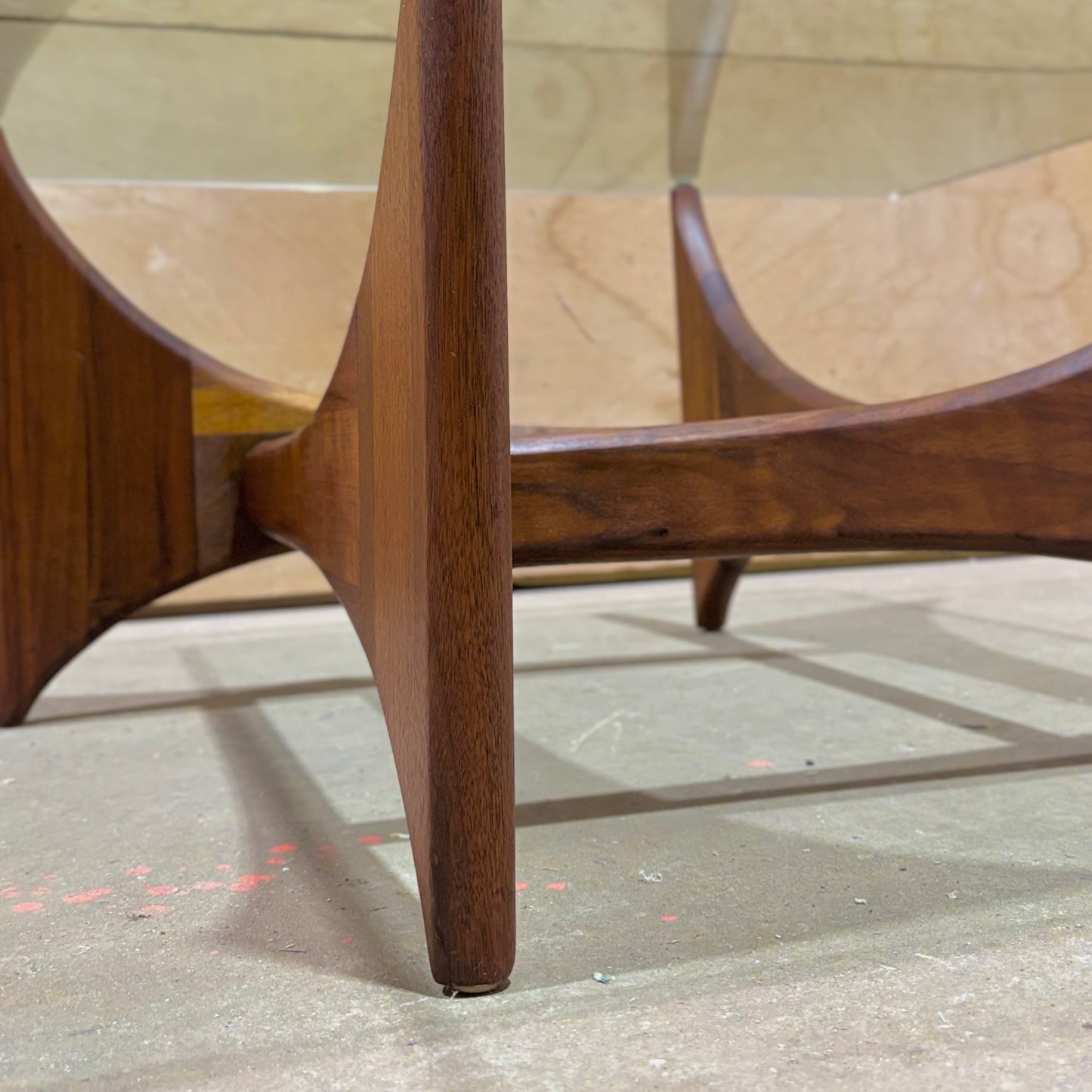 Vintage MCM Walnut & Glass Coffee Table by Adrian Pearsall for Craft Associates