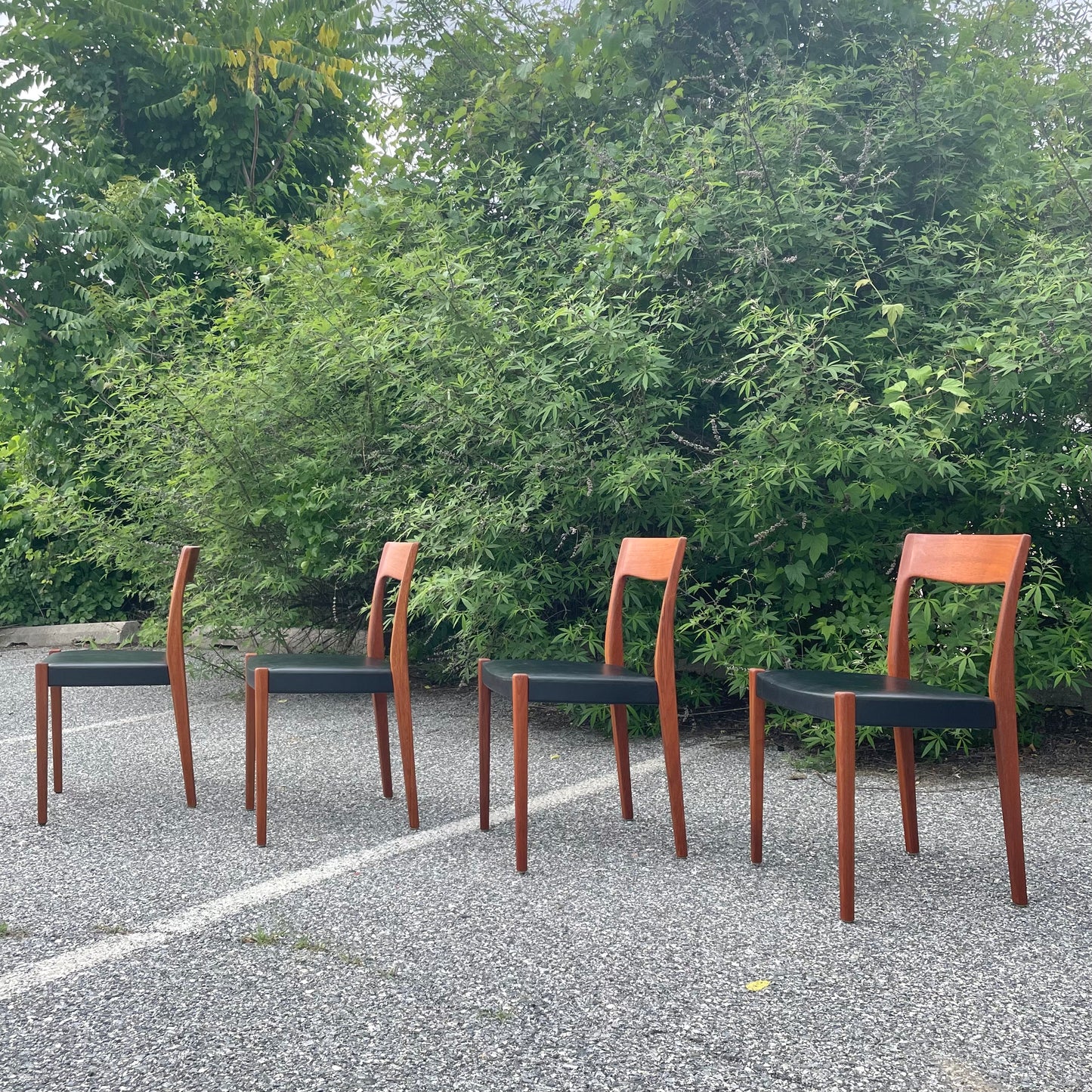 Vintage Scandinavian Sculpted Teak Dining Chairs by Svegards Markaryd