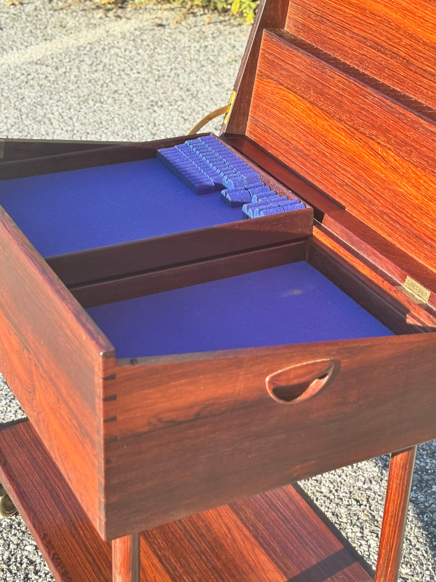 Danish Modern Rosewood Faltware Cabinet