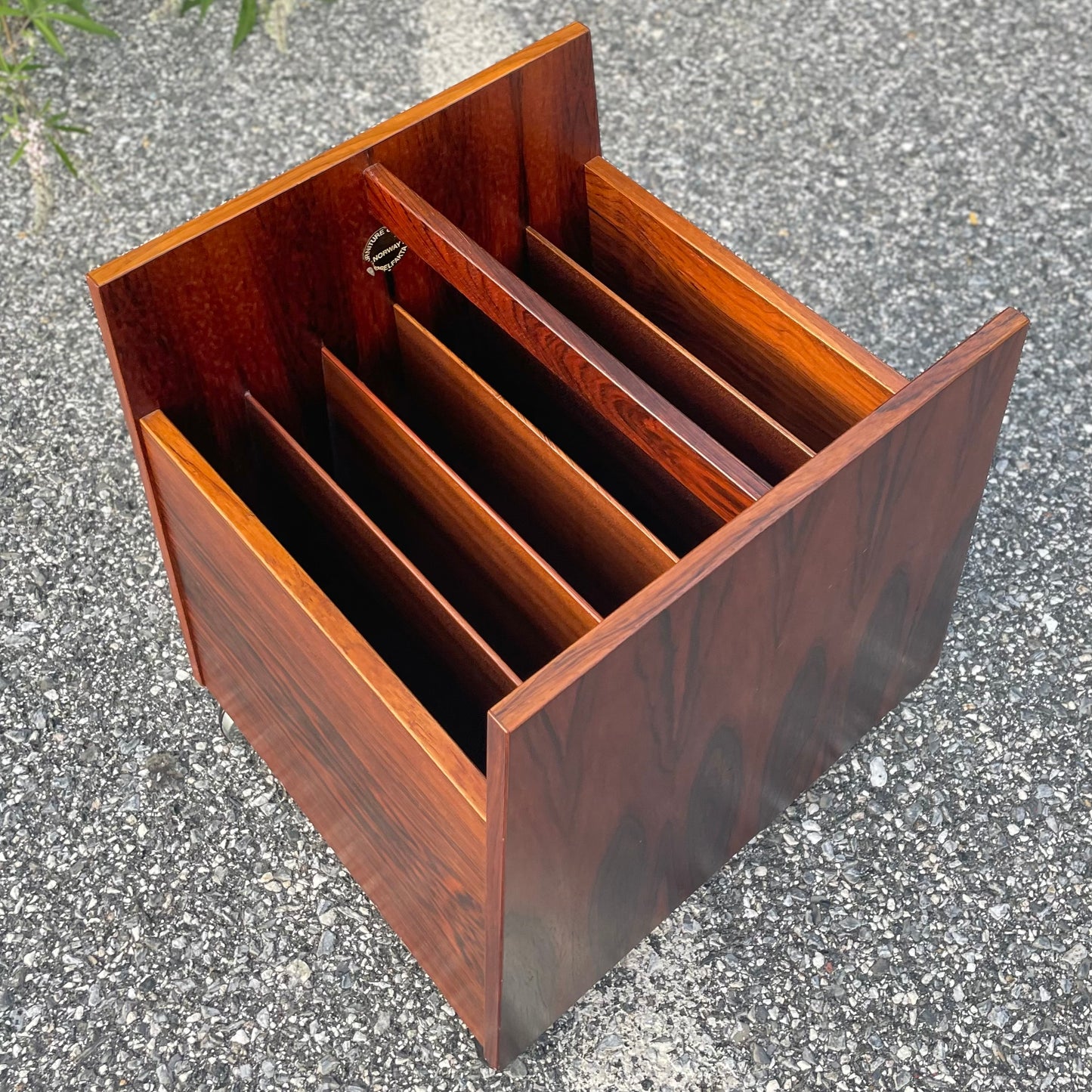 Scandinavian MCM Rosewood Magazine/LP Caddy