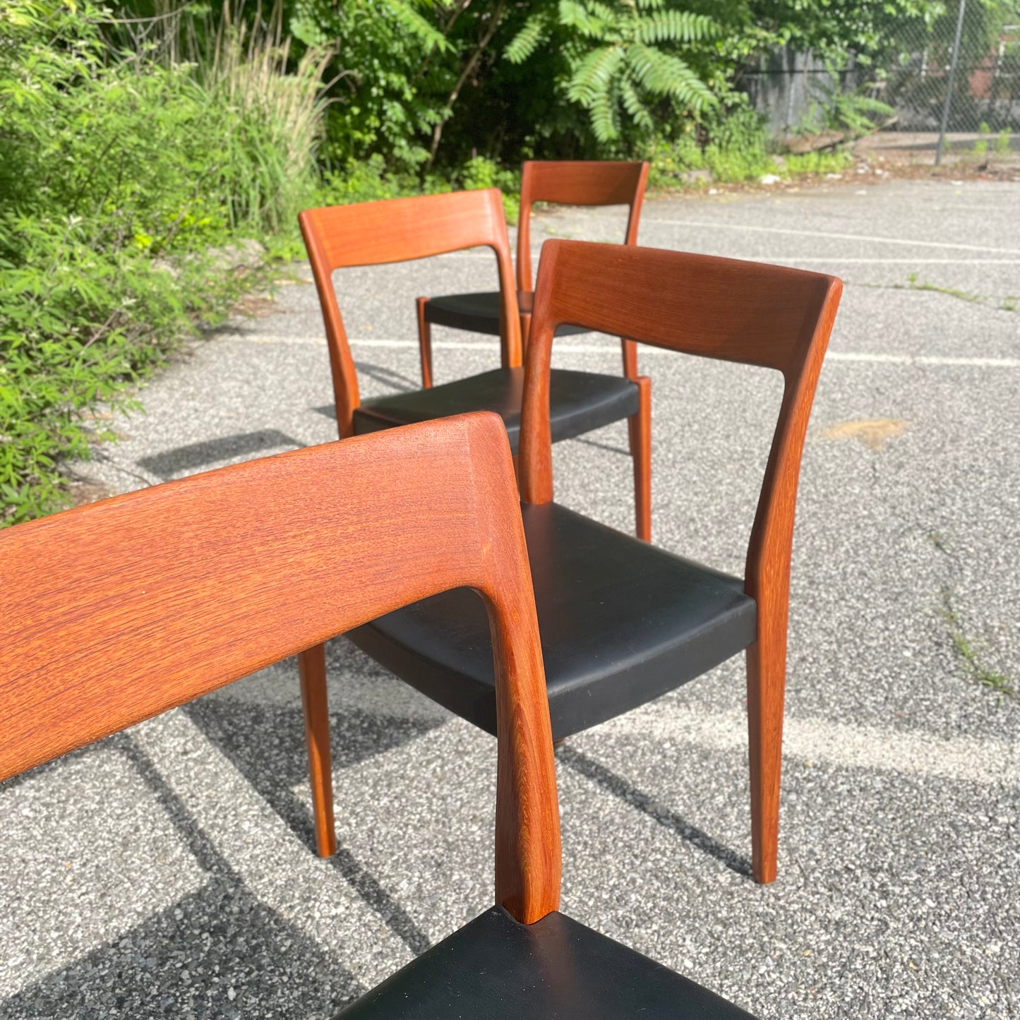 Vintage Scandinavian Sculpted Teak Dining Chairs by Svegards Markaryd