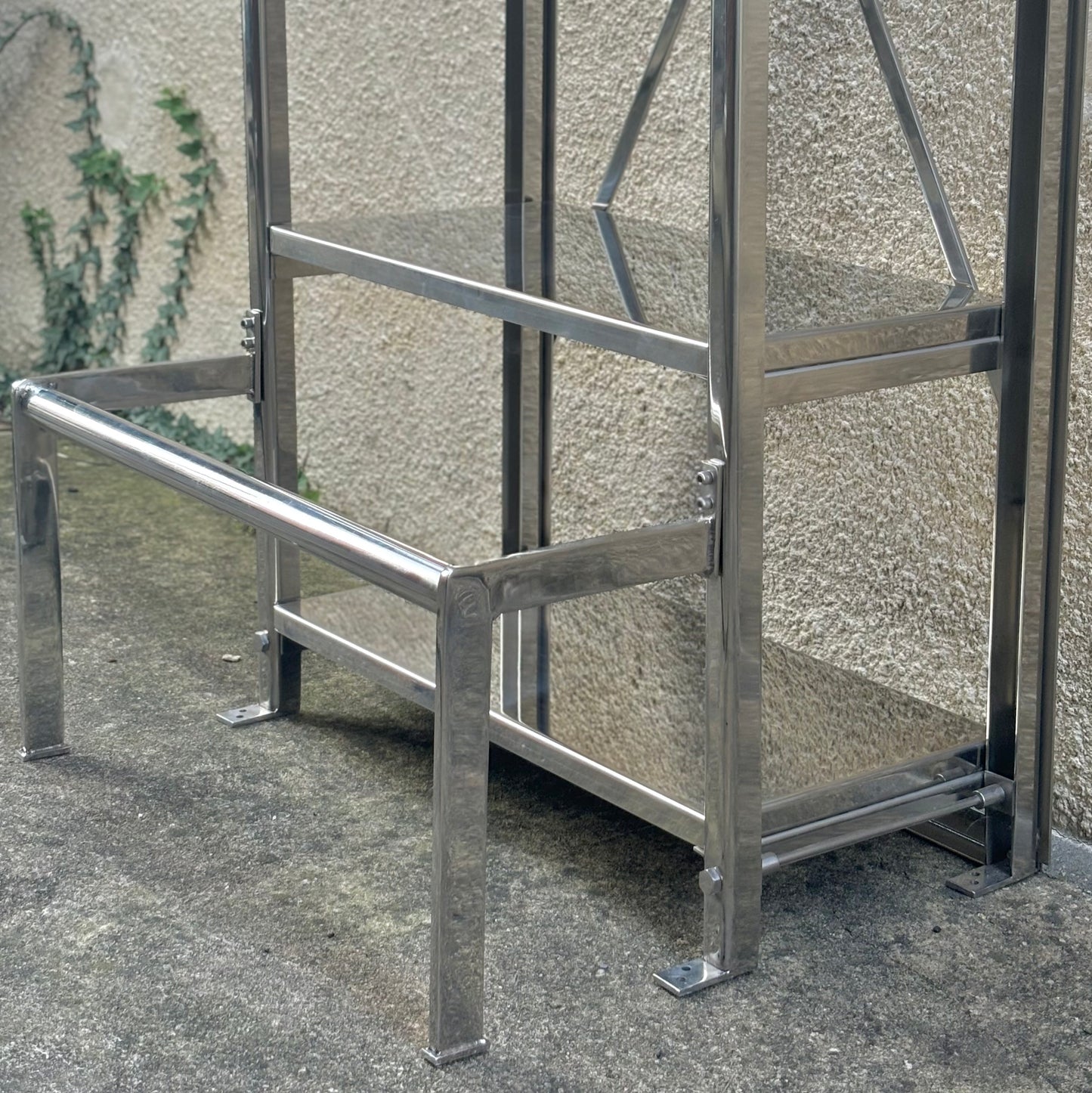 Vintage Mid-Century / Industrial Stainless Steel Archival Library Shelf